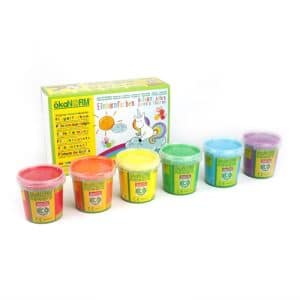 ÖkoNorm fingermaling - 6 dele - "Enhjørning" - rød, orange, gul, grøn, cyan, violet