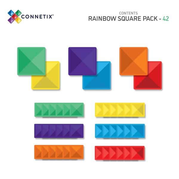 Connetix - 42 dele - Rainbow Square Pack - Image 6