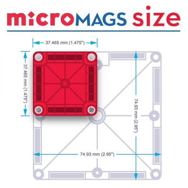 Magna-Tiles - MicroMAGS 70 dele Deluxe magnetisk byggesæt - Image 5
